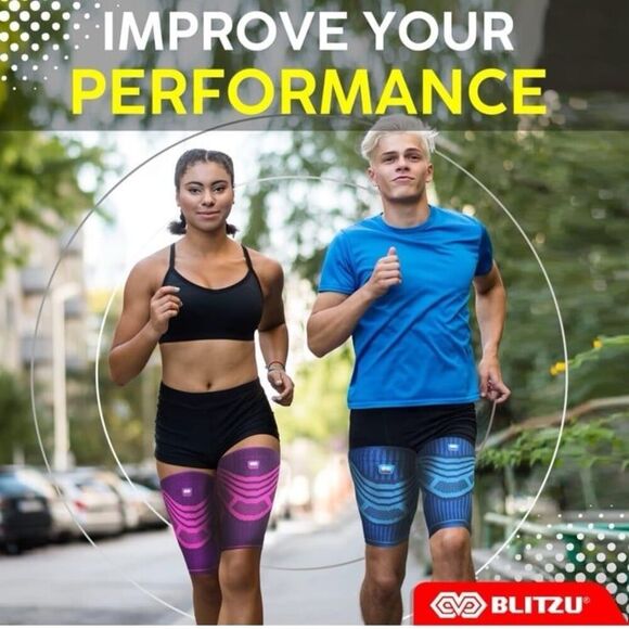 New BLITZU Thigh Compression Sleeves (Pair) Quad, Groin and Hamstring Support. U - Picture 4 of 10